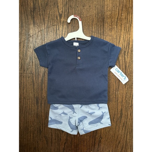Carter's Other - Carter's Boys Blue Whale Two-Piece Outfit Short Sleeves & Shorts Size 6 Months